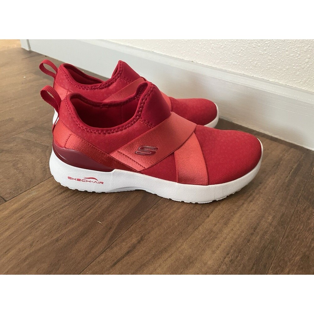 Skechers Skech-Air Slip On Sneakers Red Memory Foam Women’s Size 6.5